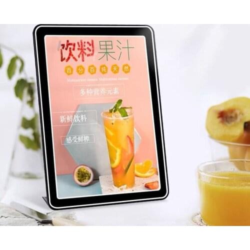 A6 T Shape Double Sided Clear Sign Holder Stand Table Restaurant Menu Paper Display Frame