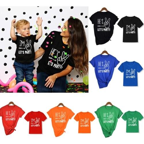 Im Two Lets Party Two Year Old Birthday Shirt Boy 2nd Birthday Boy Shirt Mother and Son Party Clothes Family Look Tops Tee