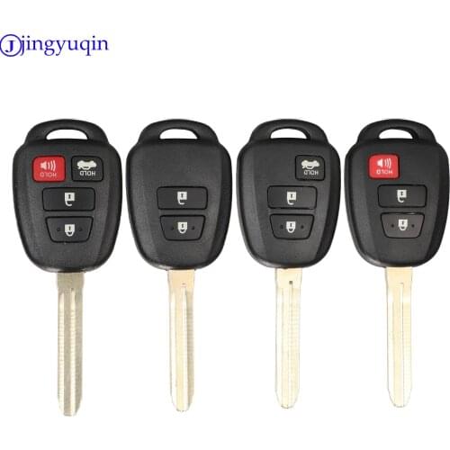 Jingyuqin Remote Car Key Shell Case Fob Cover For Toyota CAMRY 2012 2013 2014 2015 Corolla 2014 2015 With TOY43 Blade With Logo