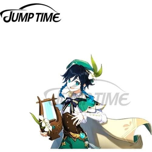 JumpTime 13 x4.4cm Venti Peeker Genshin Impact Funny Car Stickers Personality JDM Decal Car Door Laptop Waterproof Scratch-Proof