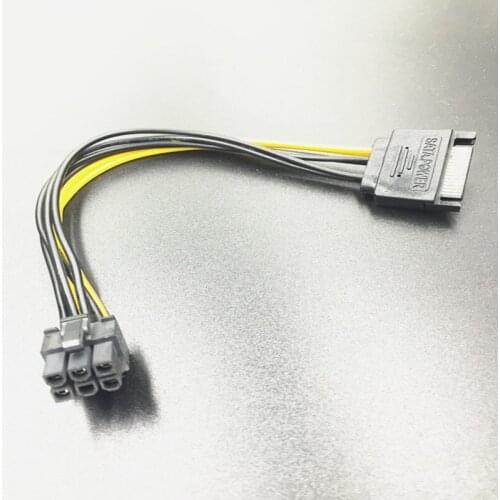 SATA 15pin To 6pin Power Cord 15P Male To 6P Hard Drive Graphics Reverse Power Cord 6pin To SATA Computer Adapter