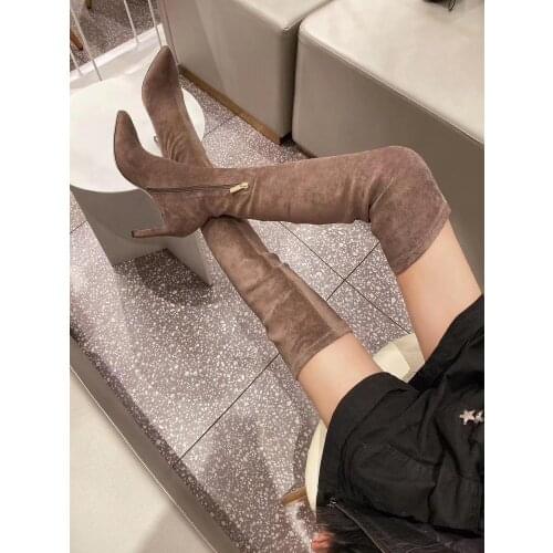 Classic Over The Knee Boots Fashion Brand Jim Long Boot 2020 Luxury Design Women Elastic Boots 8.5cm heel
