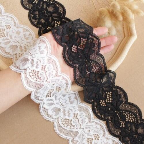 7.5cm 3Meters/lot France Style Eyelash Bone Feeling Good Touch Lace Trimming Black and White Underwear Lace Material X998