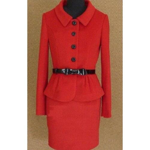 Best selling Kate Middleton Red Slim Bride Suit Fashion Ladies Business Suit Autumn Womens Outwear BRETRY