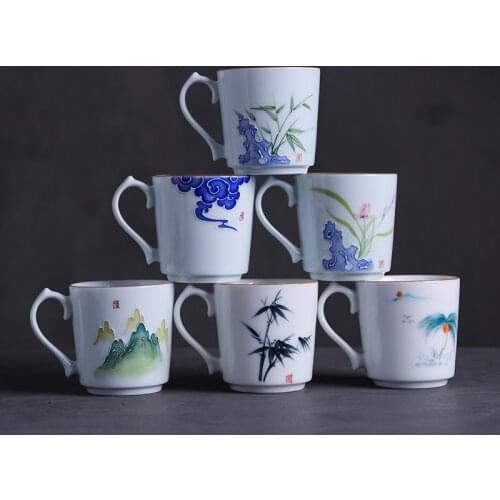 LUWU big capacity ceramic teacup Handpainted porcelain tea cups chinese kung fu cup drinkware 150ml