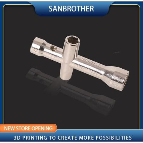 M2 M2.5 M3 M4 3D Printing Nozzles Wrench Screw Nut Hexagonal Cross Mini Wrench Spanner Maintenance Tool 4 Size