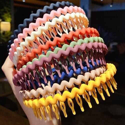 Fashion Simple Headdress Solid Color Resin Hair Comb Hairbands Headband Hair Hoop Bezel With Teeth Hair Accessories For Women