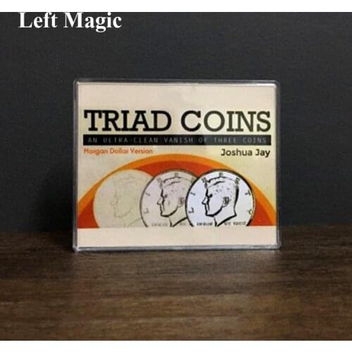 Triad Coins (Morgan Gimmick) Magic Tricks Produce Vanish Change Three Coin Magia Close Up Illusions Gimmick Props Mentalism Fun