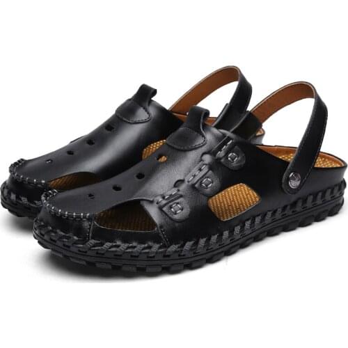 Ete playa leather sandalet black para verano sandalias men couro sandel for male sandles rasteira casual homme sandale work man