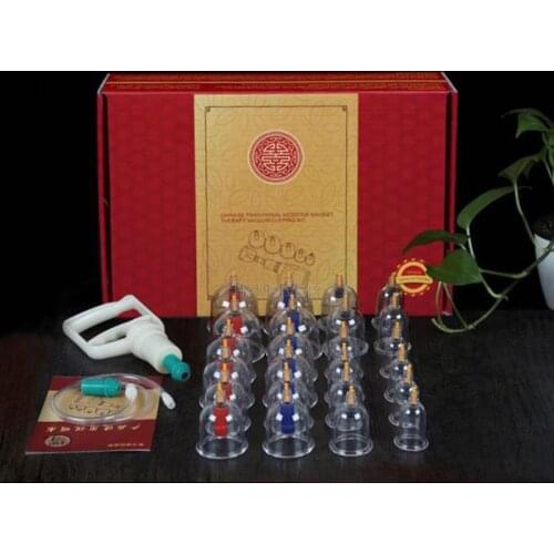 24 Cups Massage Vacuum Cupping Set Magnetic Aspirating Cupping Cans Acupuncture Massage Suction Cup Chinese Medical Massage Kit