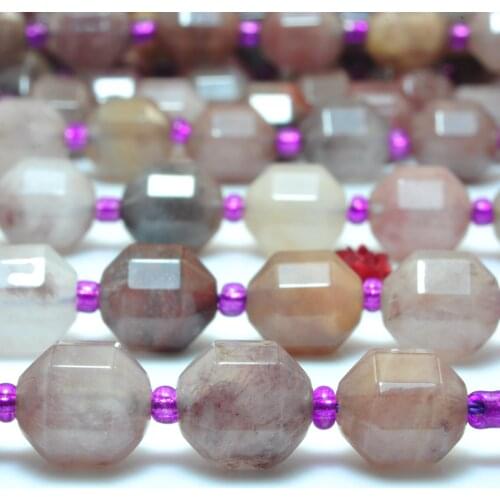 Natural Raspberry Quartz Faceted Double Terminated Point Loose Beads Wholesale Gemstone Semi Precious Stone Jewelry Making 15"