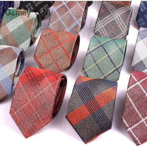 New Mens Ties New Fashion Plaid Neckties Corbatas Jacquard Woven Tie For Men Business Wedding Check Suits Neck Tie Gravata