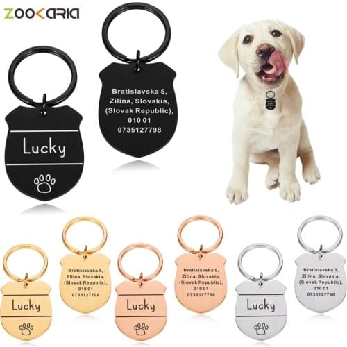 Personalized Pet ID Tags Custom Dog Tags Address For Cat Personalized Collar Small Dog Plates Badge Engraved Stainless Steel