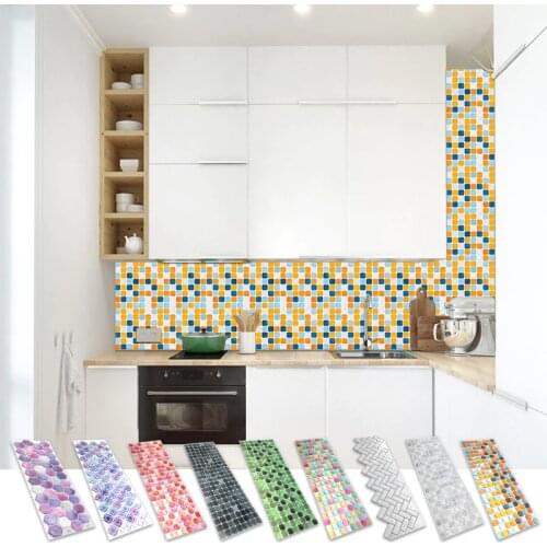 Funlife Peel Stick Mosaic Wall Tile Stickers Self Adhesive 3D Kitchen Backsplash Vinyl DIY Bathroom Decor Wallpaper 14.65x5.12