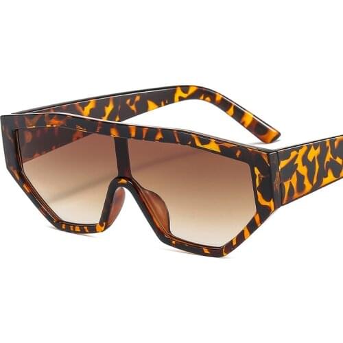 2021 New Fashion Shield Square Sunglasses Women Men Leopard Frame Gradients Lens Brand Designer Luxury Vintage Cool Style UV400