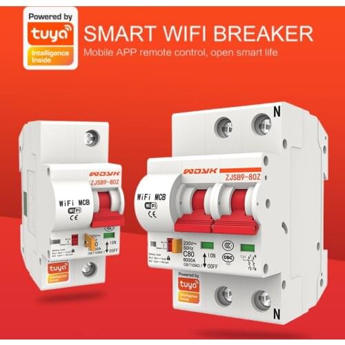 Tuya 3P WiFi Smart Circuit Breaker Short Circuit Protection Timed Smart Reclosing Switch Remote Control Works With Alexa Google