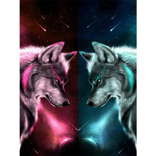 Wolf Indian Woman DIY 11CT Embroidery Cross Stitch Kits Needlework Craft Set Printed Canvas Cotton Thread Home Room