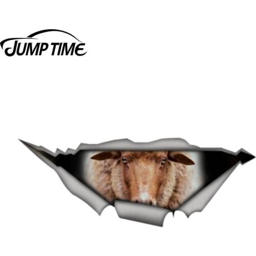 Jump Time 13cm x 4.8cm Sheep car decal 3D Pet Graphic Vinyl Decal Car Window Laptop Bumper Car Stickers