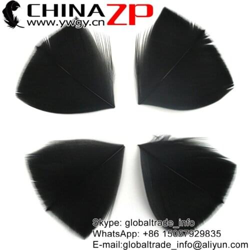 CHINAZP Factory 3~7cm 100Pcs/lot High Quality Dyed Black Turkey Feathers Petal Trimmed Wholesale for Craft