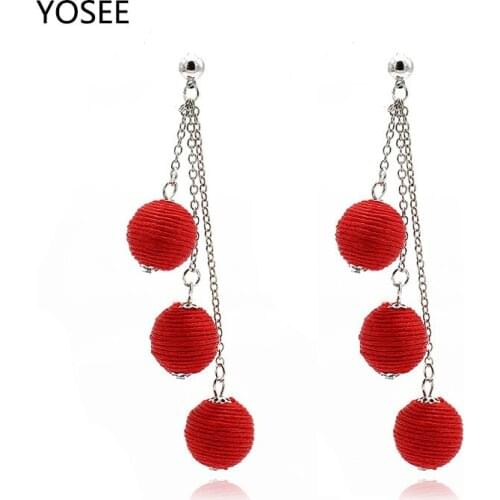 2018 Famous Brand Cute lantern Drop Earrings For Women Jewelry Fashion Pompon Ball Dangles Long Earrings Accessories