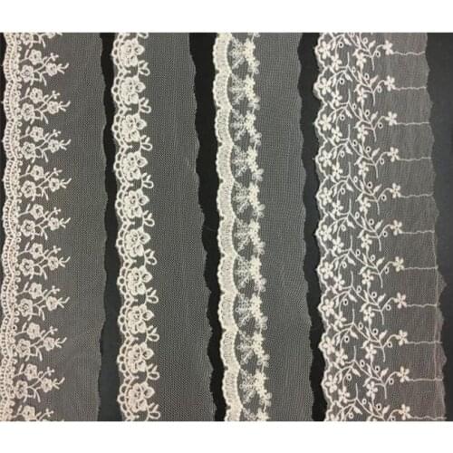 02 mesh embroidery lace white cotton mesh embroidery lace accessories
