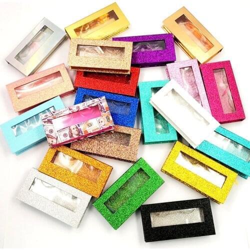 100pc rectangle eyelashes box with lashes tray eyelashes package High quality mink lashes wholesale box