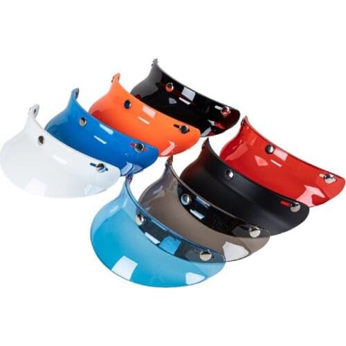 3/4 Open Face Helmet Visor Protector 3-Snap Helmet Peak Lens Motorcycle Helmet Accessories T3EF