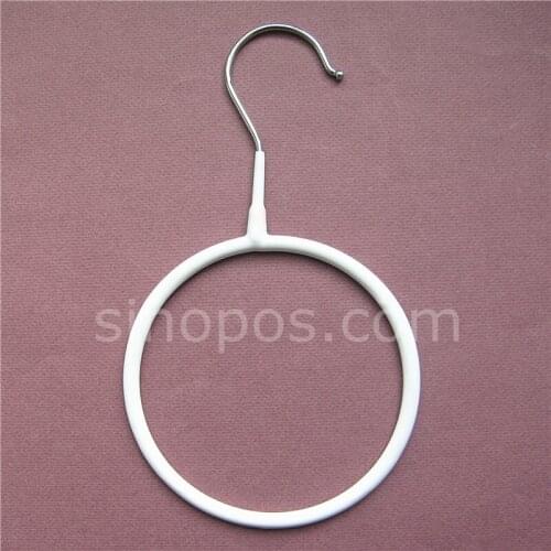 5.5" Dipping Metal Scarf Rings With Hooks, shawls towels tie display scarves hanger PVC plastic coated loop circle rack holders