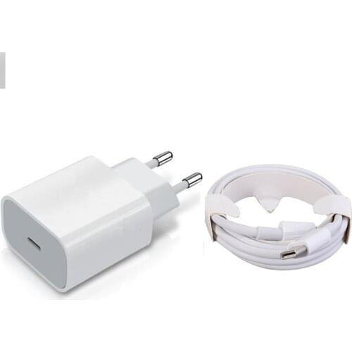 100pcs/lot 18W USB C Power Adapter TYPE-C PD Charger For iPhone 11 pro Max PD Cable Usb c to 8 pin for iPnone 11 pro Max