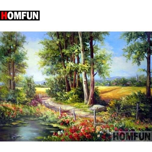 HOMFUN Full Square/Round Drill 5D DIY Diamond Painting "Tree scenery" Embroidery Cross Stitch 3D Home Decor Gift A17525