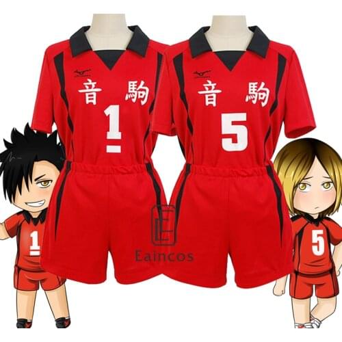 Anime Haikyuu!! Nekoma High School Kenma Kozume Kuroo Tetsuro Jersey NO.1 NO.5 Sportswear Unisex Cosplay Costume Wig