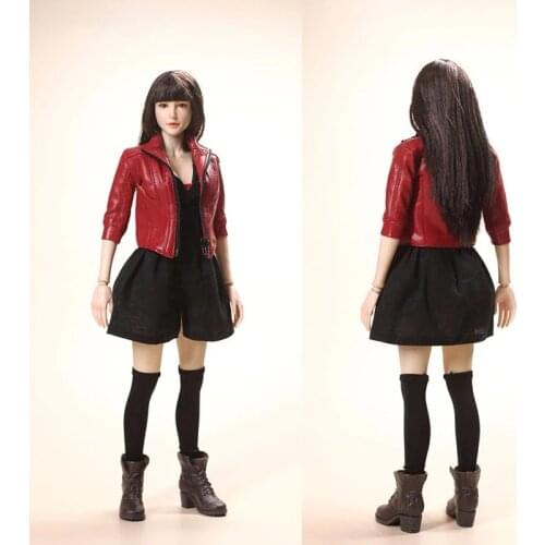 ASTOYS AS065 1/6 Female Leather Jacket Skirt Shoes Suit Dress Clothing Accessories Fit 12'' Soldier Action Figure In Stock