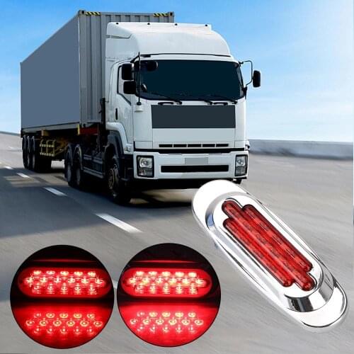 Car Turn Signal Light Red Yellow 16 LED Flash Light Corner Side Marker Lights for Truck Trailer Van Bus 12V/24V Outline Lamp