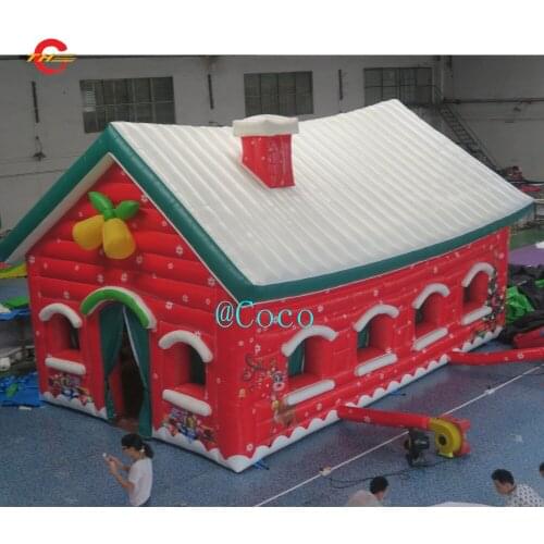 Free air ship to door! 8x5m Top Quality Christmas house Inflatable Santa Grotto, protable inflatable party tent for Christmas
