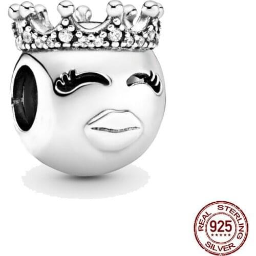 New 925 Sterling Silver Bead Princess Charms Fit Original Pandora Bracelet DIY Jewelry For Women Wholesale