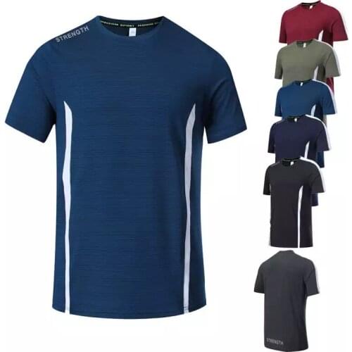 Quick Dry Mens Running T-Shirt Gym Fitness Jogging Sportswear Womens Short Sleeve Compression Shirt Mens Sportswear Breathabl