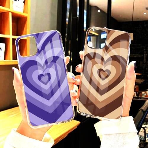 Latte Love Coffee Heart pink Phone Cases Transparent For iphone12 11 Pro Max X XR XS MAX 7 8 6 6s plus 5s se 2020 Cover