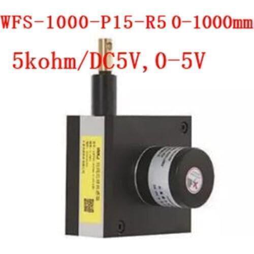 For WFS-1000-P15-R5 0-1000mm Potentiometer 5kohm/DC5V,0-5V full metal 1 meter position measuring Pull rope displacement sensor