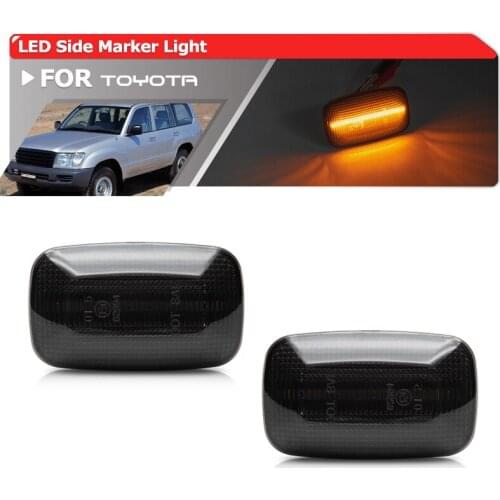 Smoked Amber Led Side Marker Indicator Turn Signal Lights For Toyota Land Cruiser Prado 90 100 Series FJ Cruiser For Lexus LX470