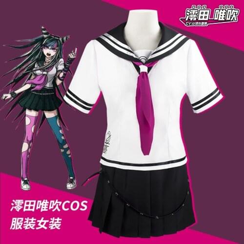 Anime Danganronpa V3 Mioda Ibuki Cosplay Costume College Jk Uniform Sailor Suit Halloween Party Carnival Cosplay Props