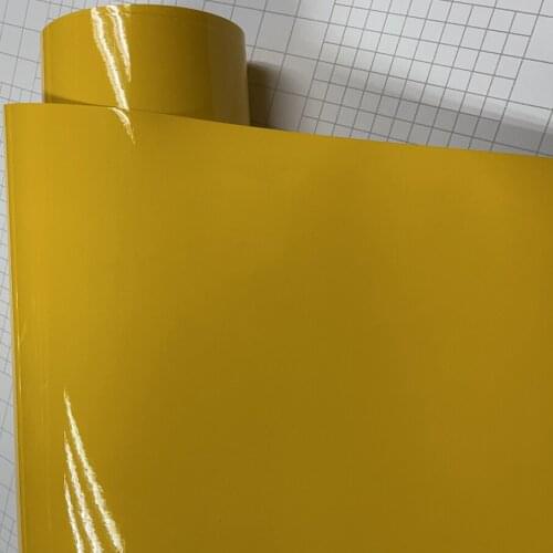 50cmx200/300/600cm Motorcycle Decal Wrap Vinyl Adhesive Super Glossy yellow Film with Air Bubble Release Car Roof Hood Sticker