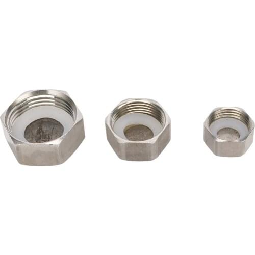 Stainless Steel 1/2" 3/4" 1" Female Thread End Plug with Rubber Seal Ring G1/2,G3/4,G1 BSP Thread Plumbing Pipe Fittings