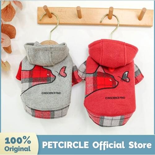 PETCIRCLE Newest Dog Puppy Clothes Plaid Cat Sweater Pet Cat Fit Small Dog Autumn And Winter Pet Cute Costume Dog Cloth Dog Coat