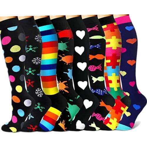 Newest Compression Socks Knee High Best for Varicose Veins, Medical,Cycling,Running,Nurse,Travel, Running Men Women Sports Socks