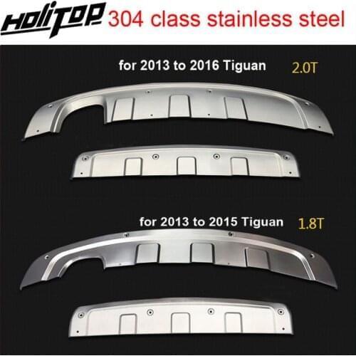 Front&rear skid plate/bumper guard cover protector for Volkswagen Tiguan 2012-2016,304 stainless steel,2pcs/set, promotion price