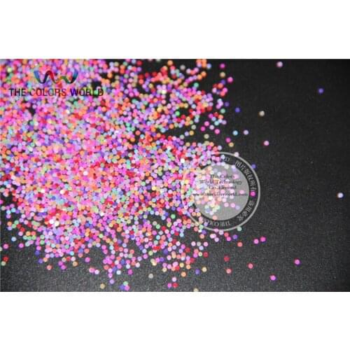 PR1-101 Mix 1mm size Pearlescent Rainbow Colors dot round shape glitter for nail Art or other DIY decoration 1pack=50g