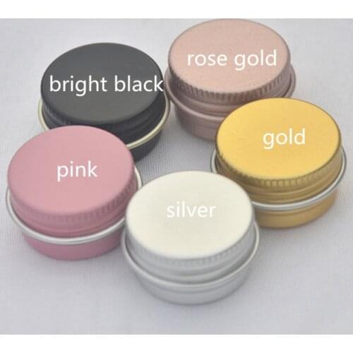 5g Empty Mini Rose Gold/Silver/Pink Aluminum Cream Jar Pot Nail Art Makeup Lip Gloss Empty Cosmetic Metal Tins Containers