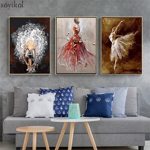 Frame Abstract Women Girl Dance DIY Painting By Numbers Home Decor Wall Art Modern Picture Bride Drawing Oil Painting Artwork