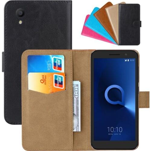 Luxury Wallet Case For Alcatel 1 (2019) PU Leather Retro Flip Cover Magnetic Fashion Cases Strap