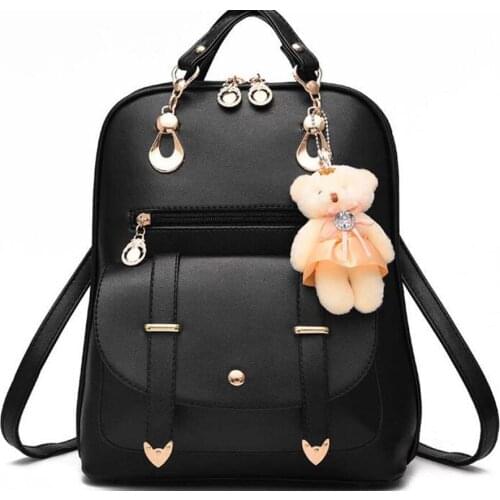 Hot sale Free shipping fashion style Girls backpack high quality Pu leather School bags womens casual double shoulder bag